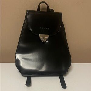Elegant Black Leather Backpack